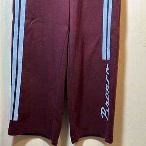Ford Motor Co Bronco Maroon Blue Stripe Sweatpants Women's Small